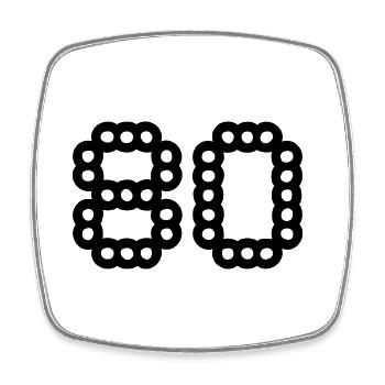 80. 80 JAHRE. 80-JÄHRIGES JUBILÄUM. 80-JÄHRIGES JUBILÄUM. - Viereckiger Kühlschrankmagnet - Weiß - Vorne