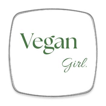 Fille Vegan. - Magnet carré - blanc - Devant