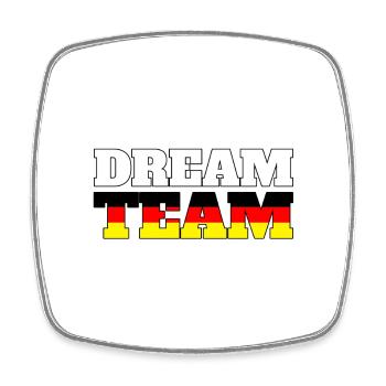 DREAM TEAM Deutschland Fahne - Viereckiger Kühlschrankmagnet - Weiß - Vorne