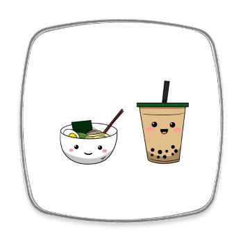 Asian Japanese Food Ramen Tea I Gift - Square fridge magnet - white - Front