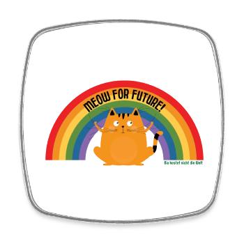 MEOW FOR FUTURE - CAT - ANIMALS FOR FUTURE - Viereckiger Kühlschrankmagnet - Weiß - Vorne