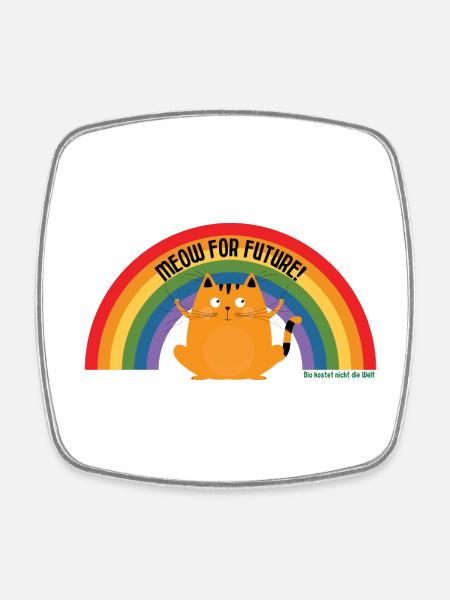 MEOW FOR FUTURE - CAT - ANIMALS FOR FUTURE - Viereckiger Kühlschrankmagnet - Weiß