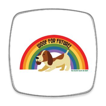 WOOF FOR FUTURE - HUND - ANIMALS FOR FUTURE - Viereckiger Kühlschrankmagnet - Weiß - Vorne