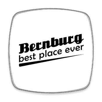 Bernburg - Stadt best place ever - Viereckiger Kühlschrankmagnet - Weiß - Vorne