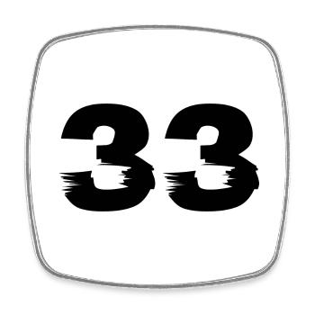 33 Number - Square fridge magnet - white - Front