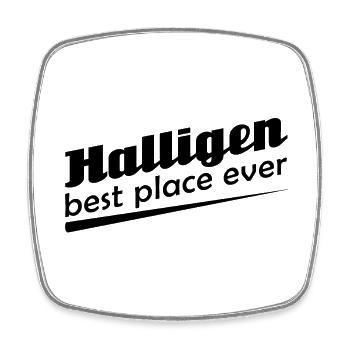 Halligen - Stadt best place ever - Viereckiger Kühlschrankmagnet - Weiß - Vorne