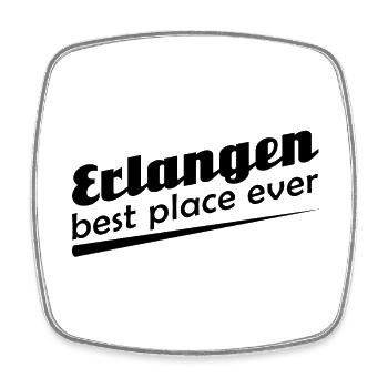 Erlangen - Stadt best place ever - Viereckiger Kühlschrankmagnet - Weiß - Vorne