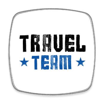 Travel Team - Viereckiger Kühlschrankmagnet - Weiß - Vorne