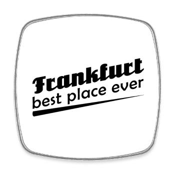 Frankfurt - Stadt best place ever - Viereckiger Kühlschrankmagnet - Weiß - Vorne