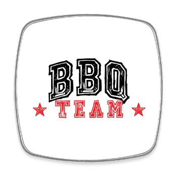 Bbq Team - Square fridge magnet - white - Front