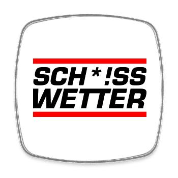 Scheiss Wetter - Viereckiger Kühlschrankmagnet - Weiß - Vorne