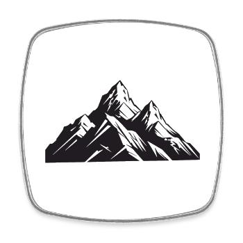 Mountains Nature - Square fridge magnet - white - Front