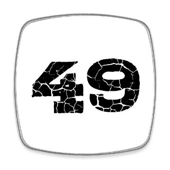 49 Zahl Trikot - Viereckiger Kühlschrankmagnet - Weiß - Vorne