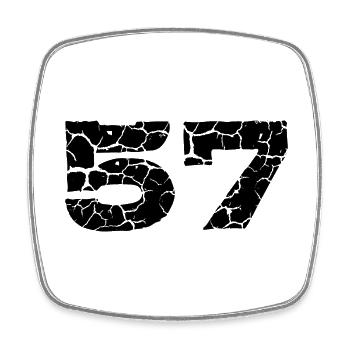 57 number jersey - Square fridge magnet - white - Front