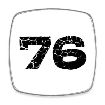 76 number jersey - Square fridge magnet - white - Front