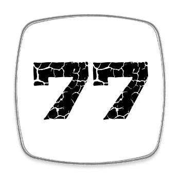 77 Zahl Trikot - Viereckiger Kühlschrankmagnet - Weiß - Vorne
