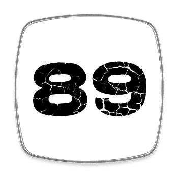89 number jersey - Square fridge magnet - white - Front