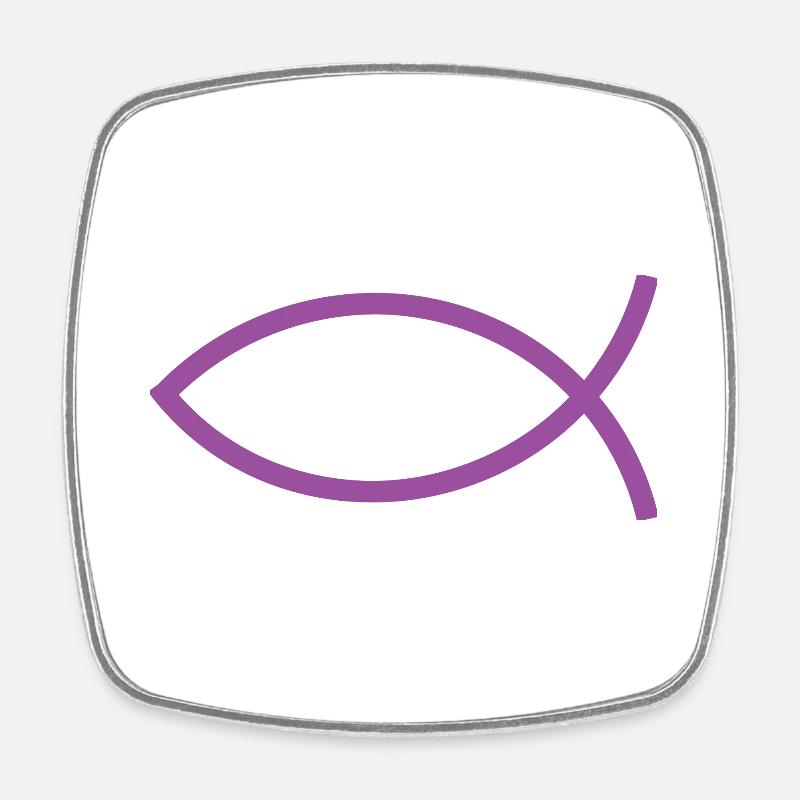 Jésus poisson Ichthys poisson poisson poisson - Magnet carré - blanc