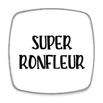 super ronfleur - Magnet carré - blanc - Devant