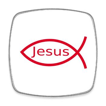 Jesusfisch Ichthys Fisch Fische - Viereckiger Kühlschrankmagnet - Weiß - Vorne