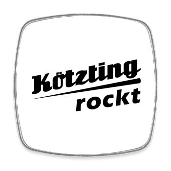 Kötzting rockt - Textdesign mit Stadtnamen - Viereckiger Kühlschrankmagnet - Weiß - Vorne