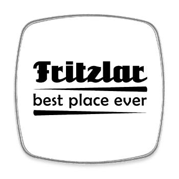 Fritzlar - Stadt best place ever - Viereckiger Kühlschrankmagnet - Weiß - Vorne