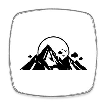 Berge Symbol Mountains - Square fridge magnet - white - Front