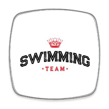 Équipe de natation - Magnet carré - blanc - Devant