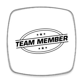 Team Member - Square fridge magnet - white - Front