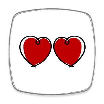 Symbole de l’amour des cœurs - Magnet carré - blanc - Devant