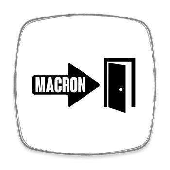 Macron wears it - Square fridge magnet - white - Front