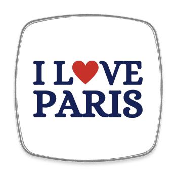 I Love Paris - J’aime Paris - Magnet carré - blanc - Devant