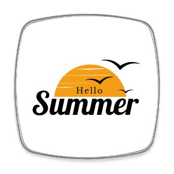 Hallo Sommer - Viereckiger Kühlschrankmagnet - Weiß - Vorne