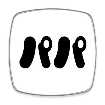 Japanese Papa パパ | Nihongo Language - Square fridge magnet - white - Front