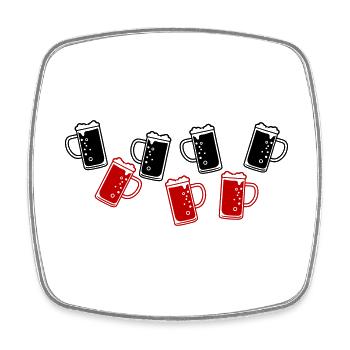 Icône de chope de bière - Magnet carré - blanc - Devant