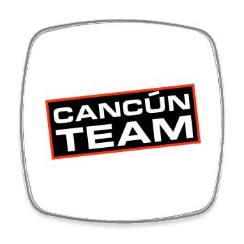 Cancun Team - Viereckiger Kühlschrankmagnet - Weiß - Vorne