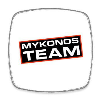Mykonos Team - Viereckiger Kühlschrankmagnet - Weiß - Vorne
