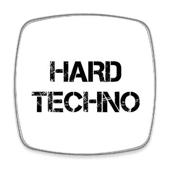 Hard Techno - Viereckiger Kühlschrankmagnet - Weiß - Vorne