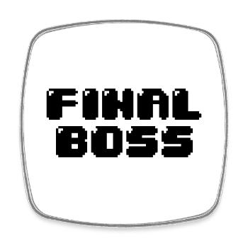 FINAL BOSS - Square fridge magnet - white - Front