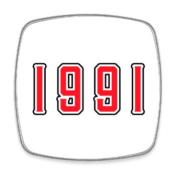 1991 year birthday - Square fridge magnet - white - Front