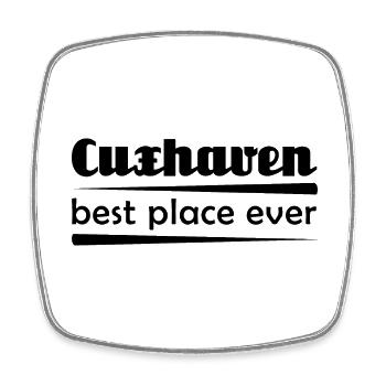 Cuxhaven - Stadt best place ever - Viereckiger Kühlschrankmagnet - Weiß - Vorne