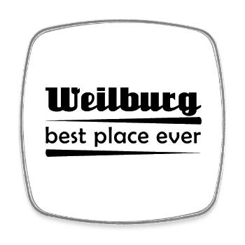 Weilburg - Stadt best place ever - Viereckiger Kühlschrankmagnet - Weiß - Vorne