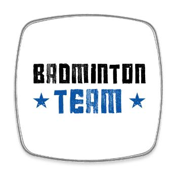 Badminton Team - Viereckiger Kühlschrankmagnet - Weiß - Vorne