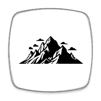 Berge Symbol - Viereckiger Kühlschrankmagnet - Weiß - Vorne