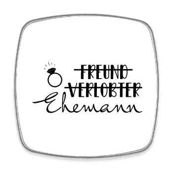 Ehemann | Hochzeit Geschenk Verlobung JGA Feier - Viereckiger Kühlschrankmagnet - Weiß - Vorne