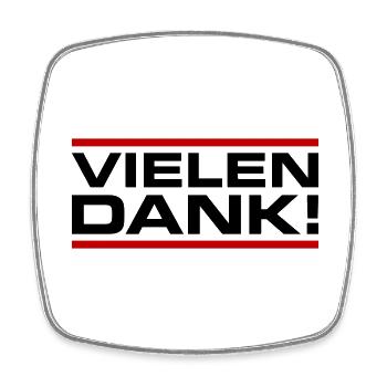 Vielen Dank Danke - Viereckiger Kühlschrankmagnet - Weiß - Vorne