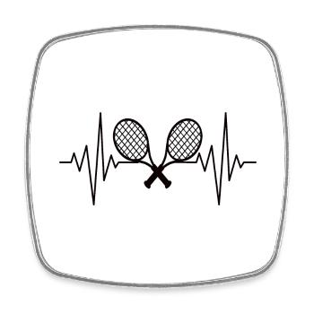 My Heart Sleeps For Tennis Design - Square fridge magnet - white - Front