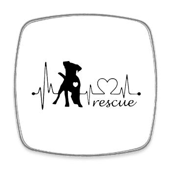 Chiens du refuge pour animaux ECG Pulse Heart Rate - Magnet carré - blanc - Devant