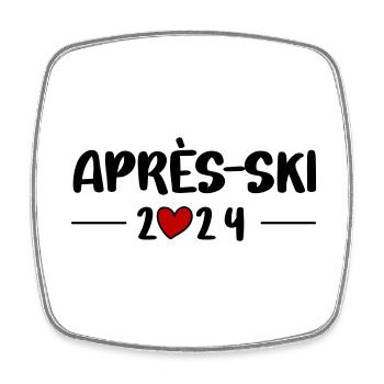 Après Ski 2024 Heart Trip - Square fridge magnet - white - Front