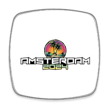 Amsterdam 2024 Urlaub Palmen - Viereckiger Kühlschrankmagnet - Weiß - Vorne